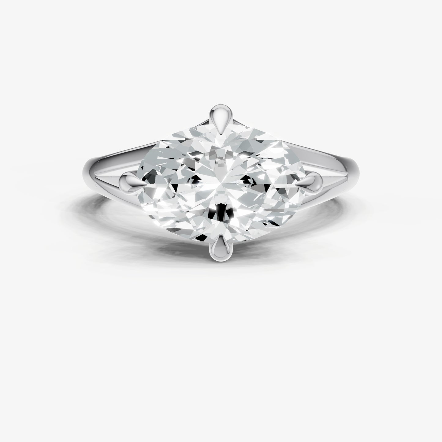 Oval Split Band Engagement Ring