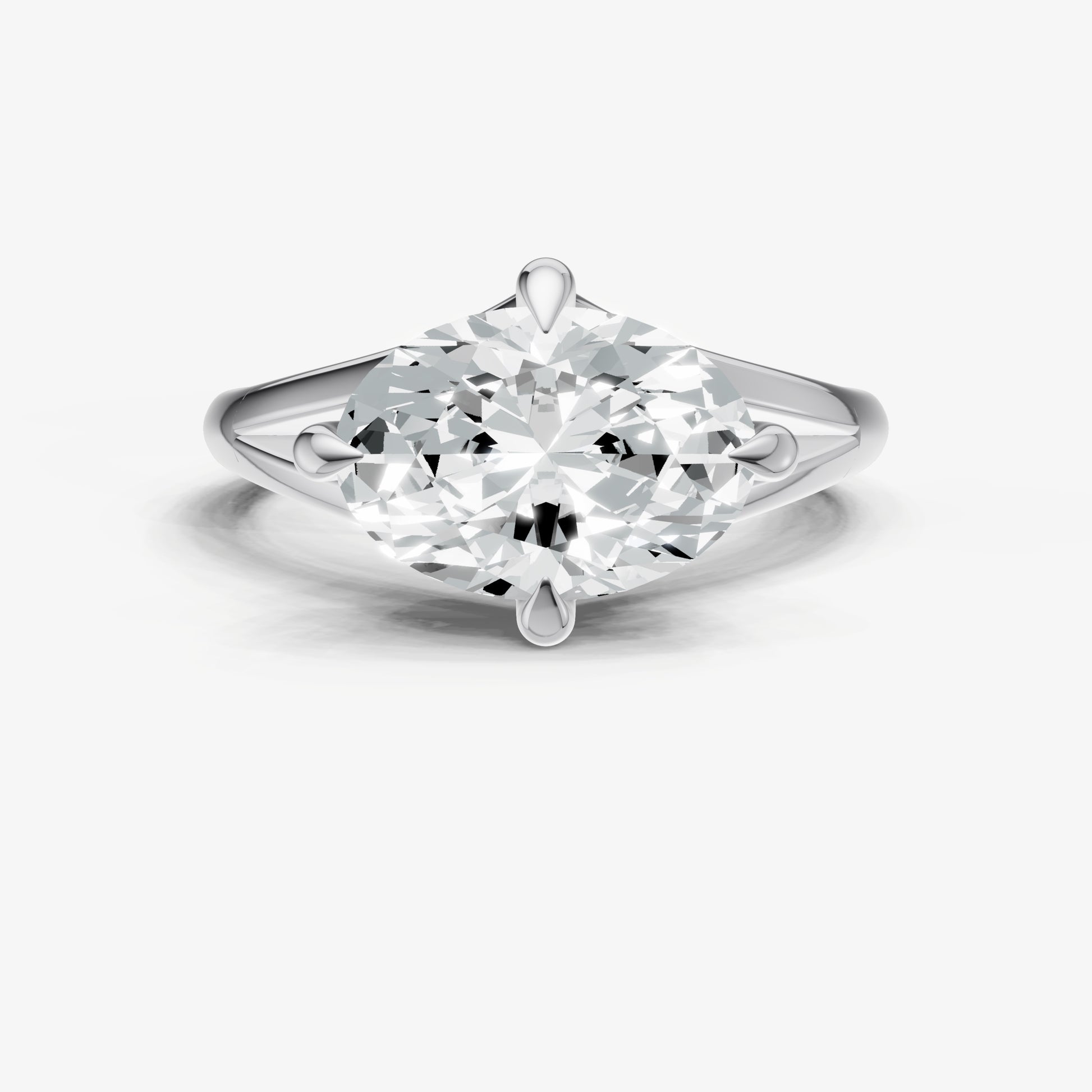 Oval Split Band Engagement Ring