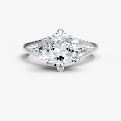Oval Split Band Engagement Ring