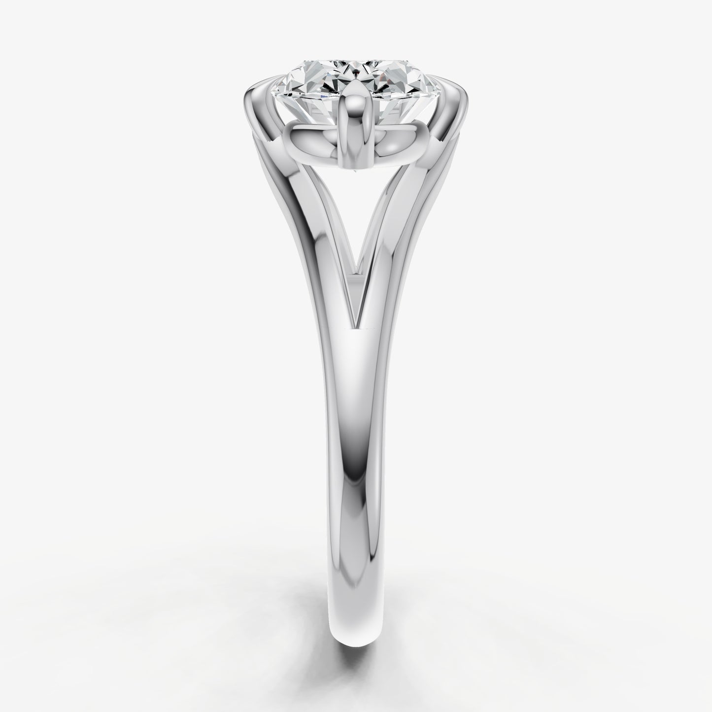 Oval Split Band Engagement Ring