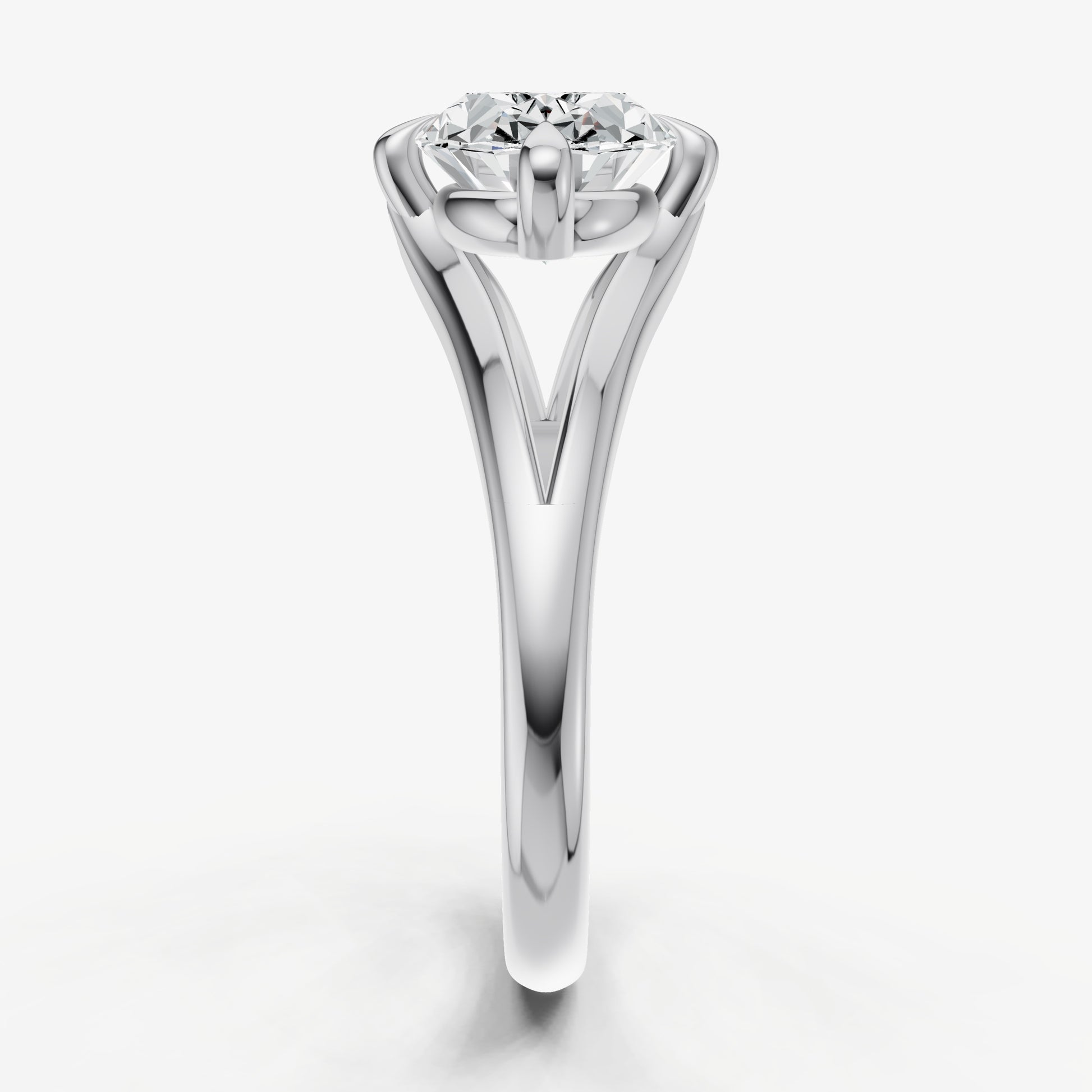 Oval Split Band Engagement Ring