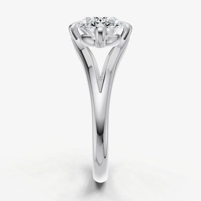 Oval Split Band Engagement Ring