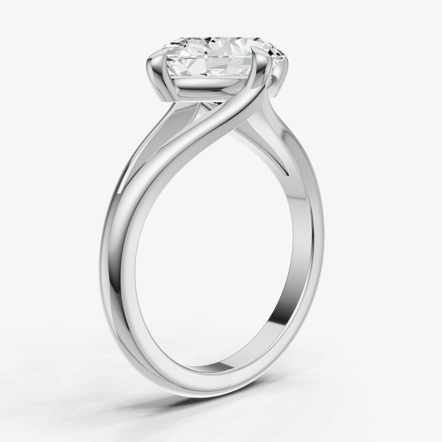 Oval Split Band Engagement Ring