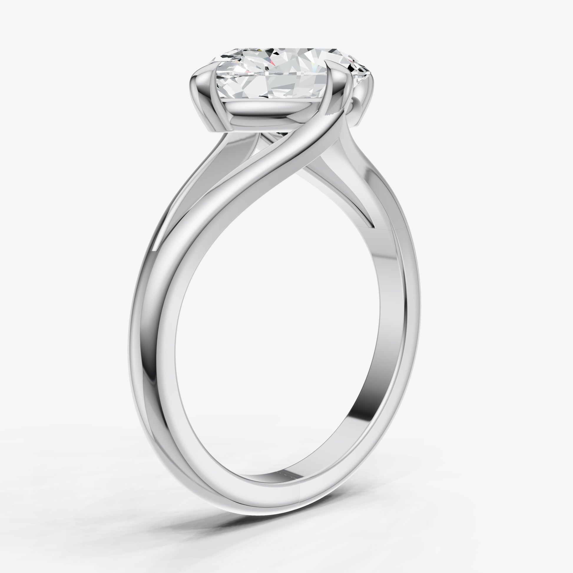 Oval Split Band Engagement Ring
