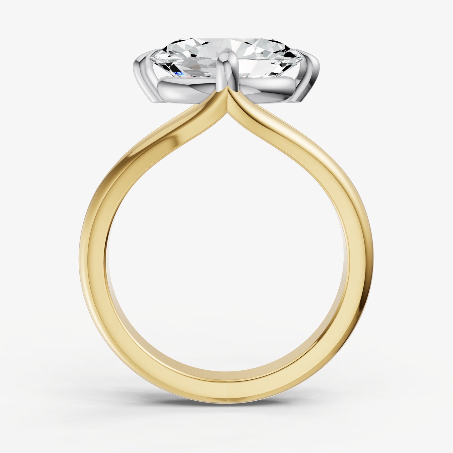 Oval Split Band Engagement Ring