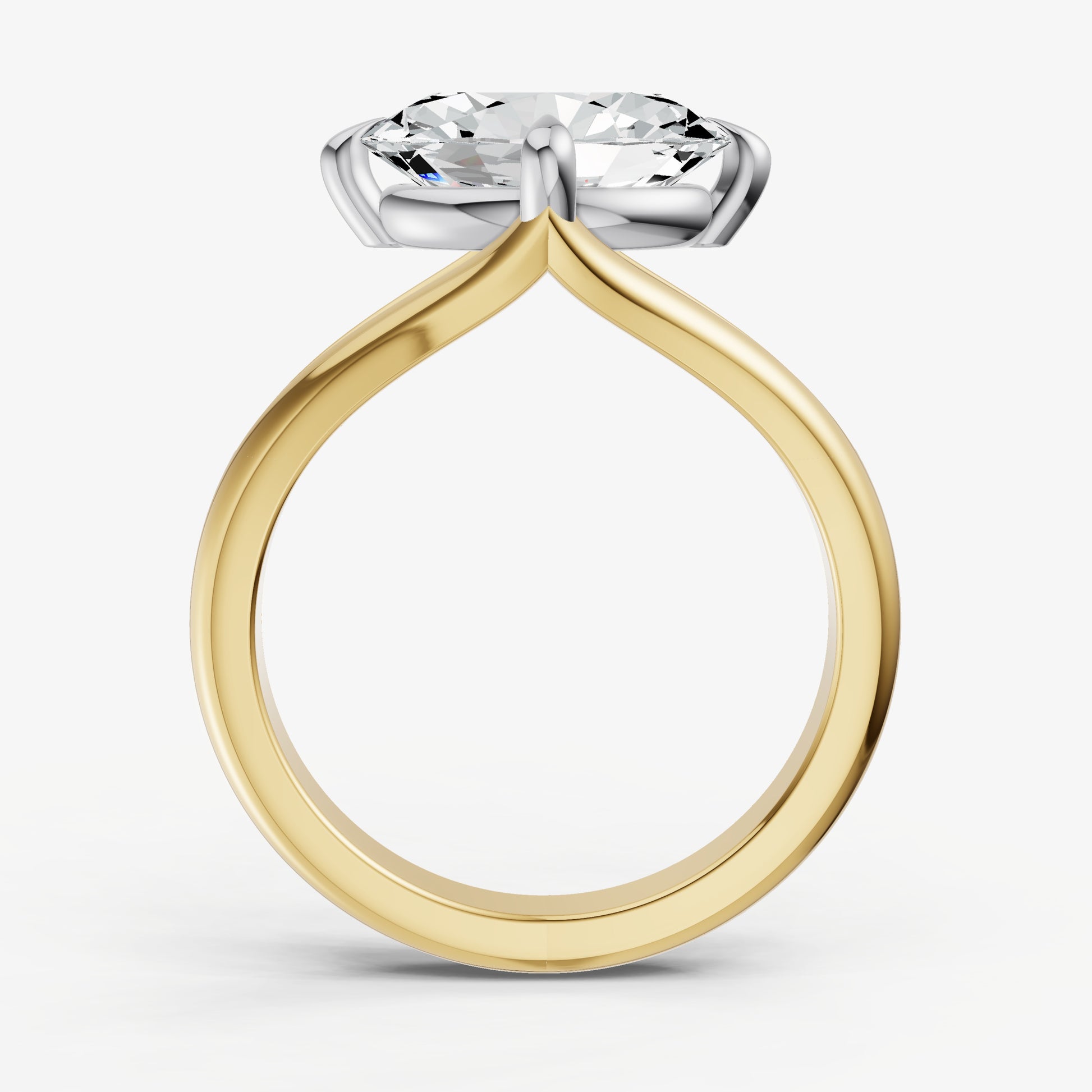 Oval Split Band Engagement Ring