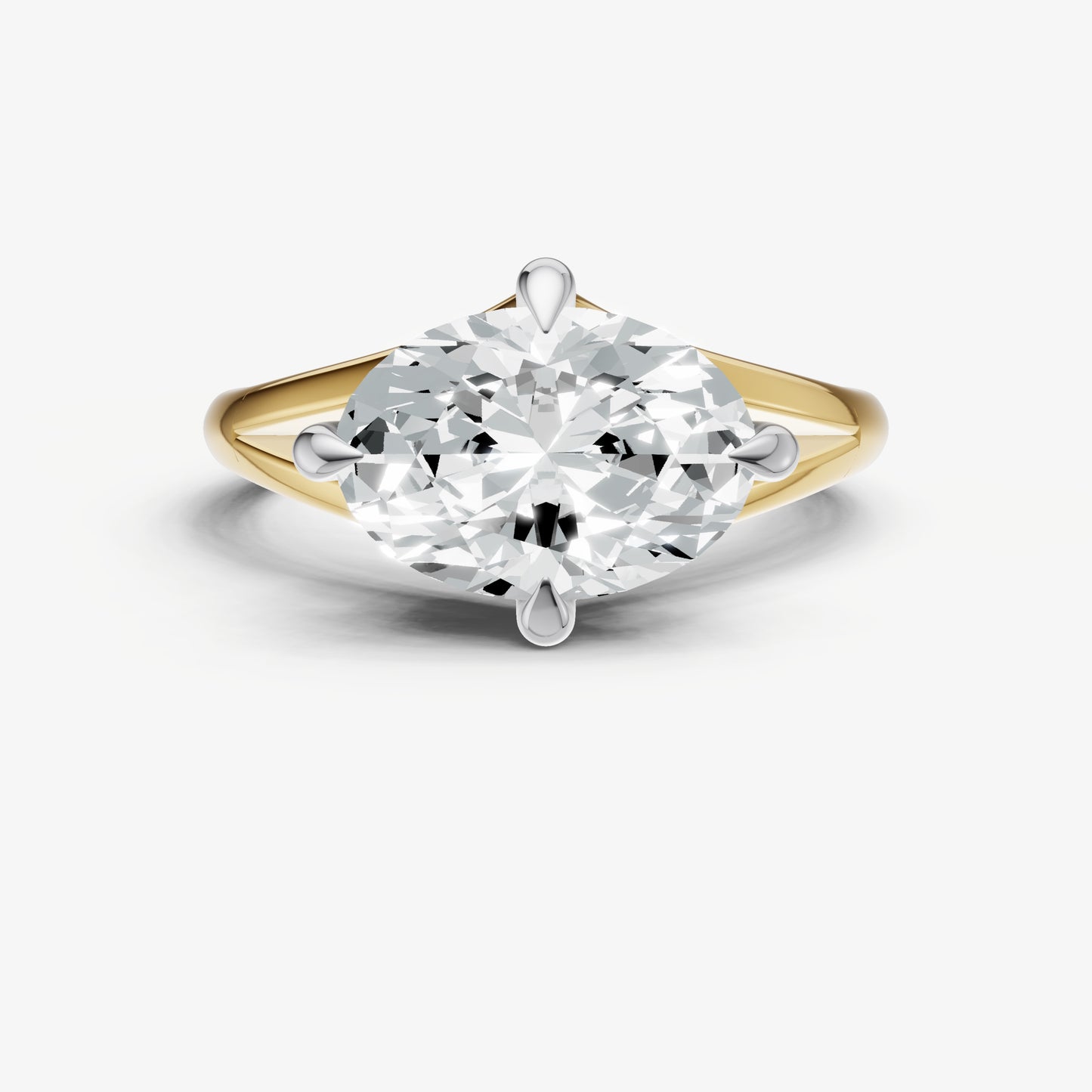Oval Split Band Engagement Ring