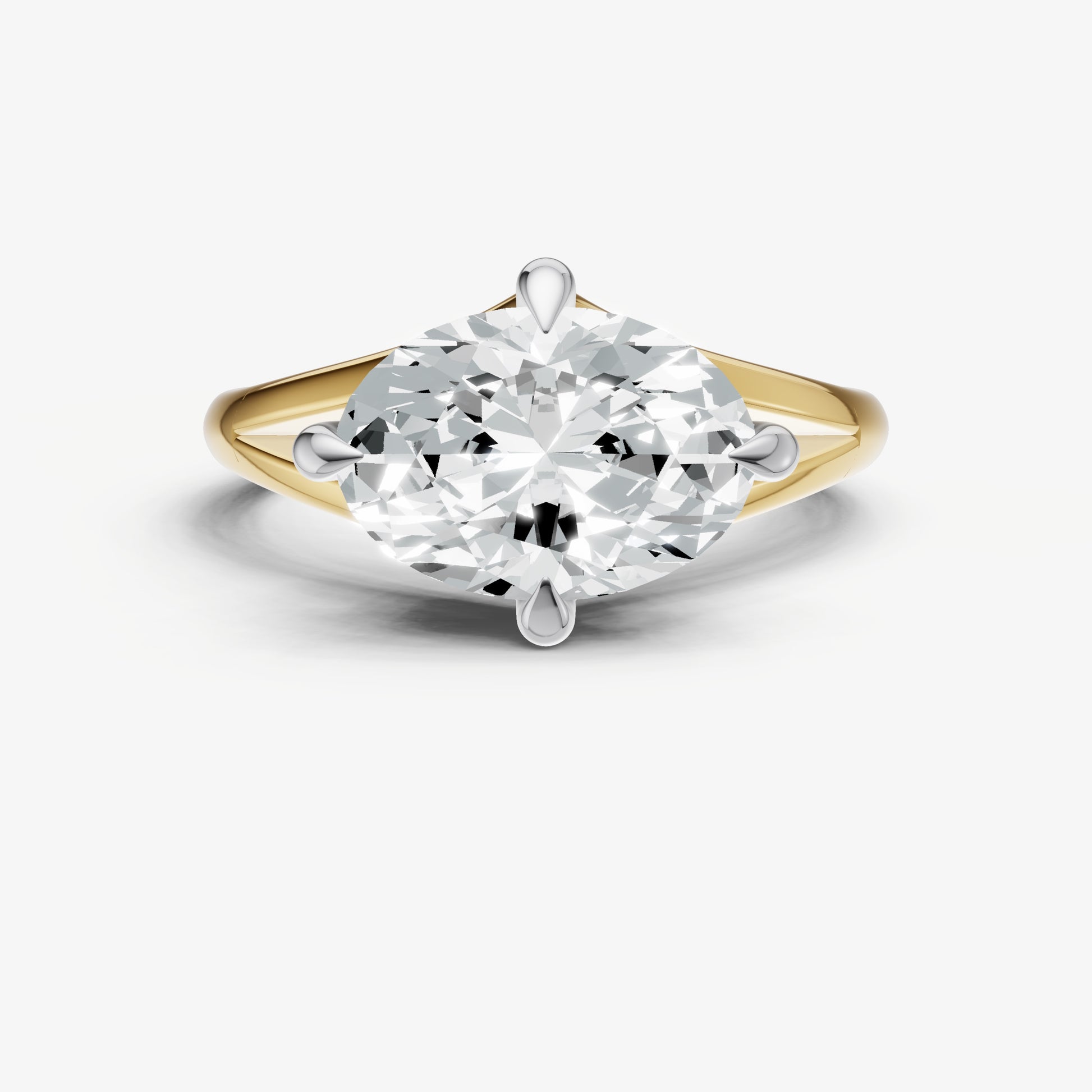 Oval Split Band Engagement Ring