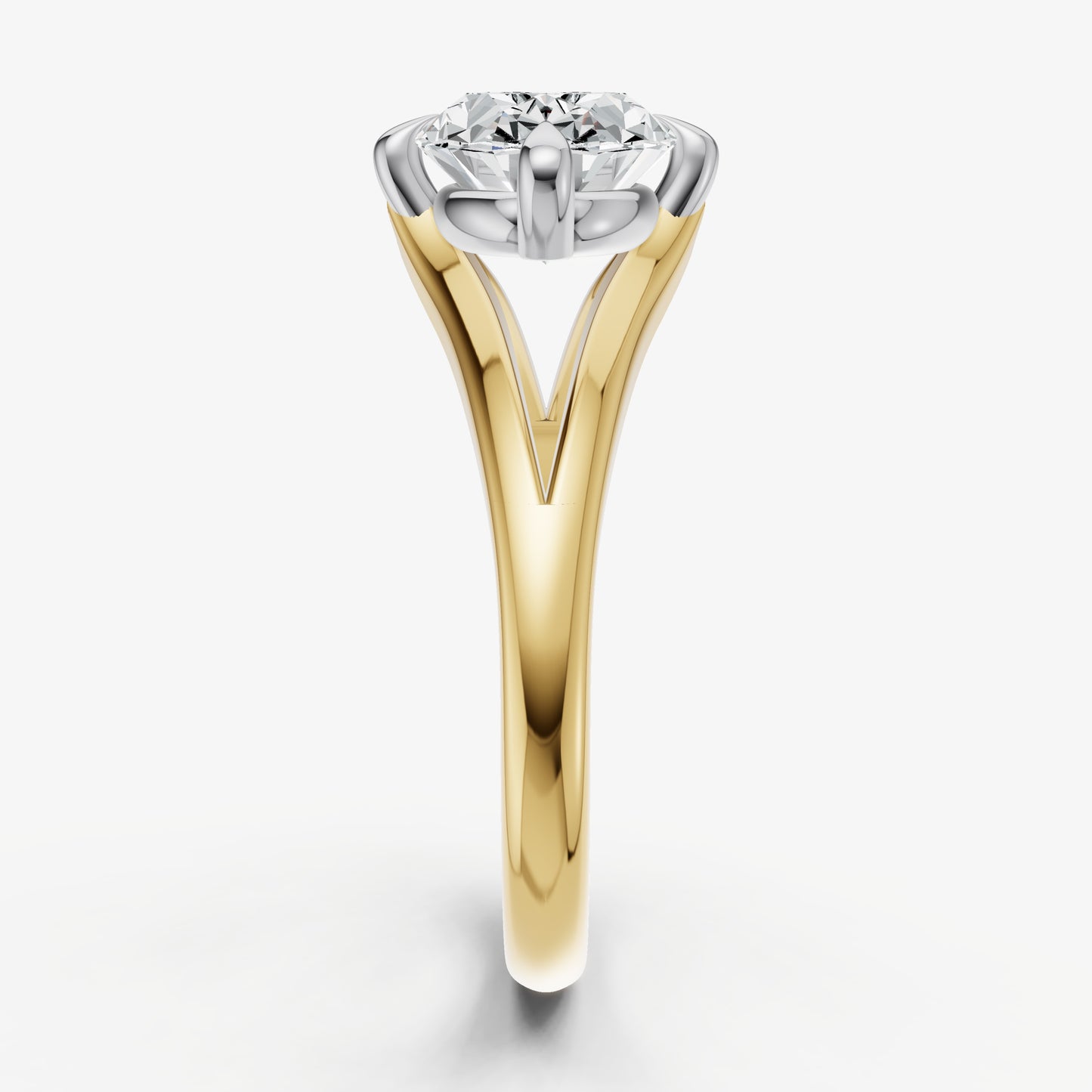 Oval Split Band Engagement Ring