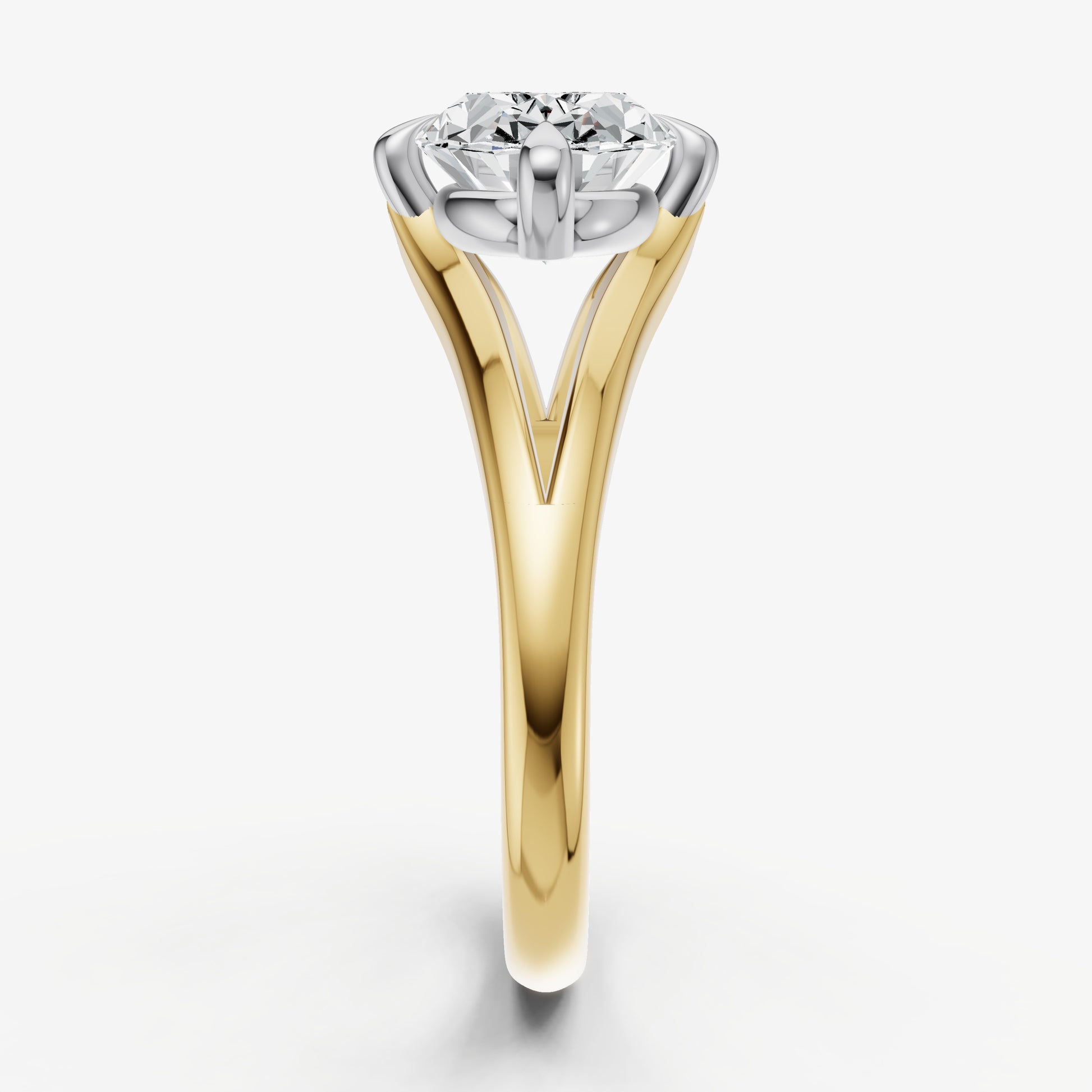 Oval Split Band Engagement Ring