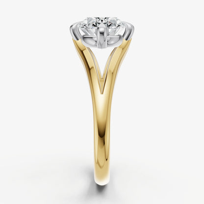 Oval Split Band Engagement Ring