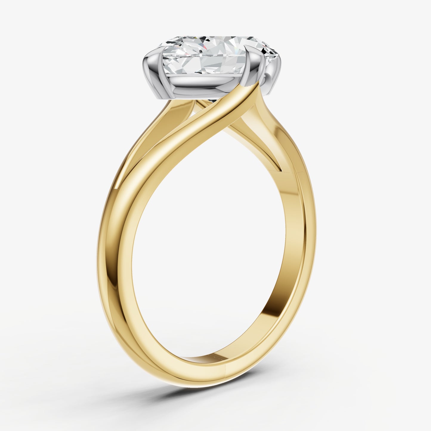 Oval Split Band Engagement Ring