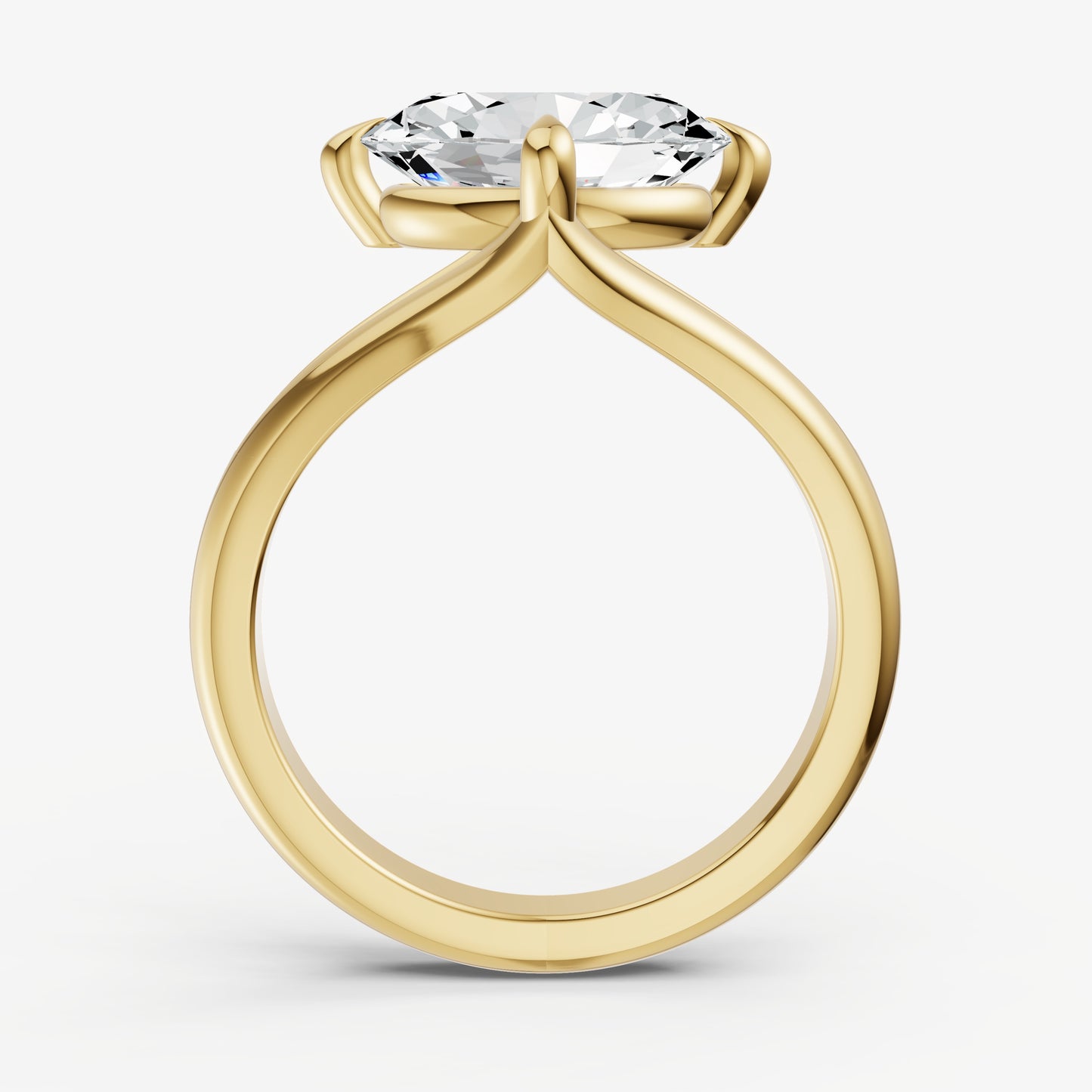 Oval Split Band Engagement Ring