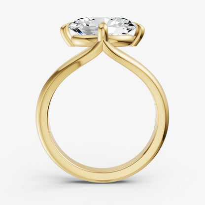 Oval Split Band Engagement Ring