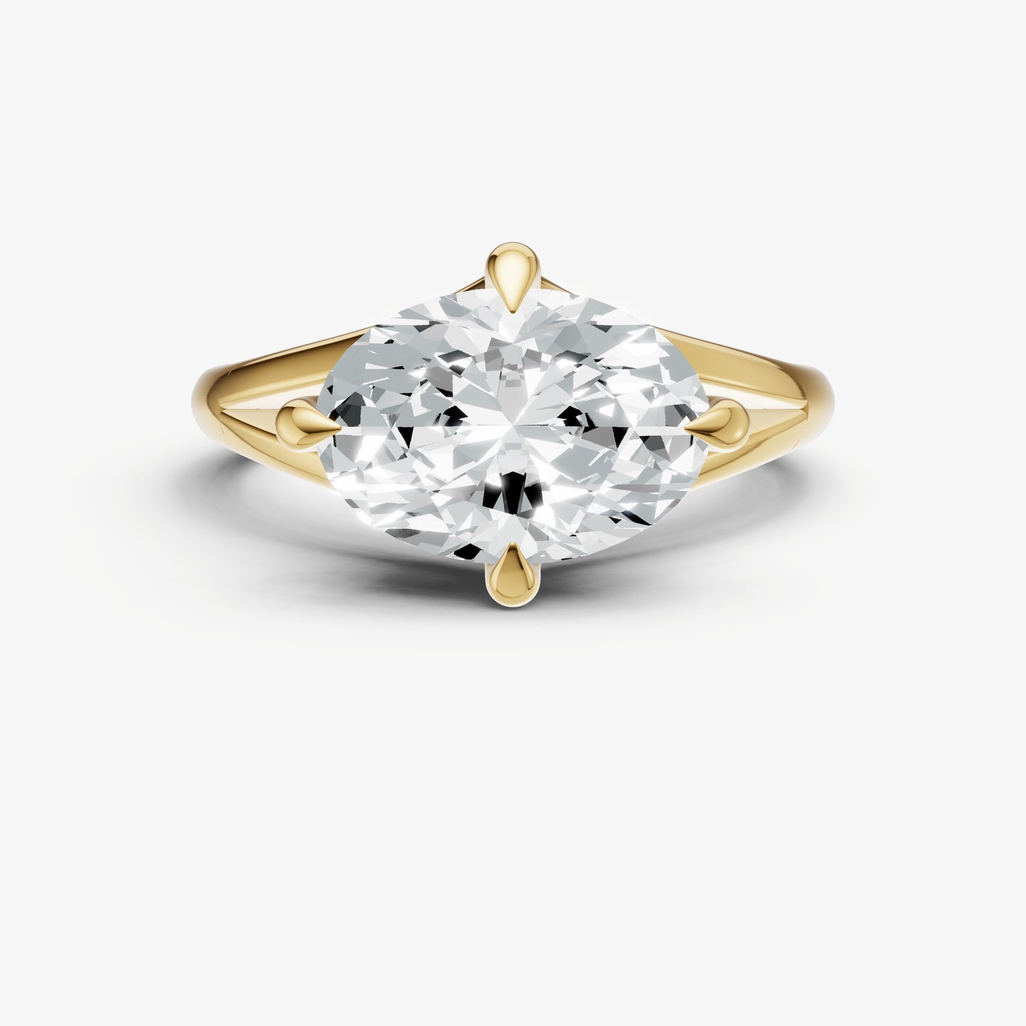 Oval Split Band Engagement Ring