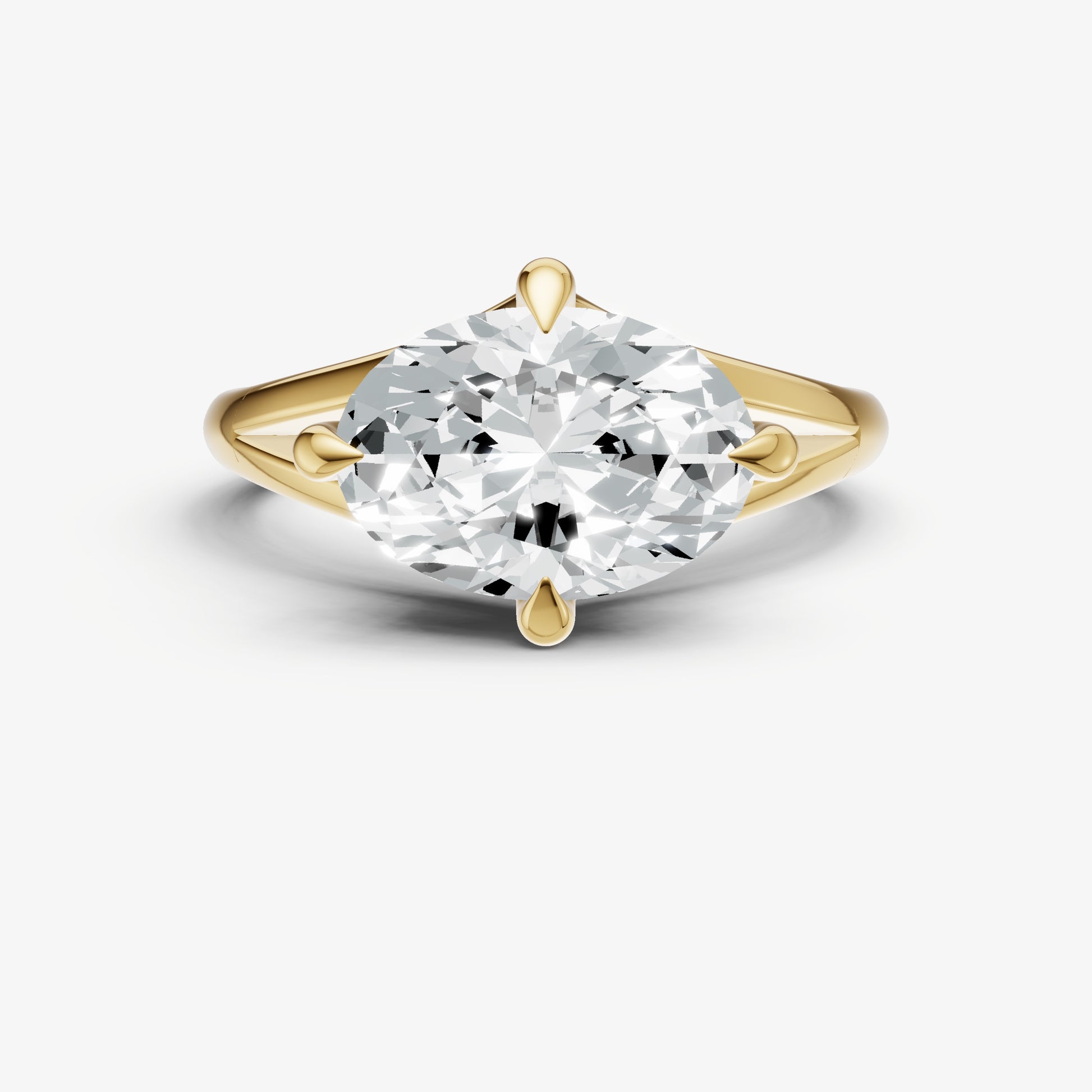 Oval Split Band Engagement Ring