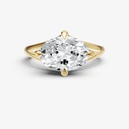 Oval Split Band Engagement Ring