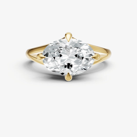 Oval Split Band Engagement Ring