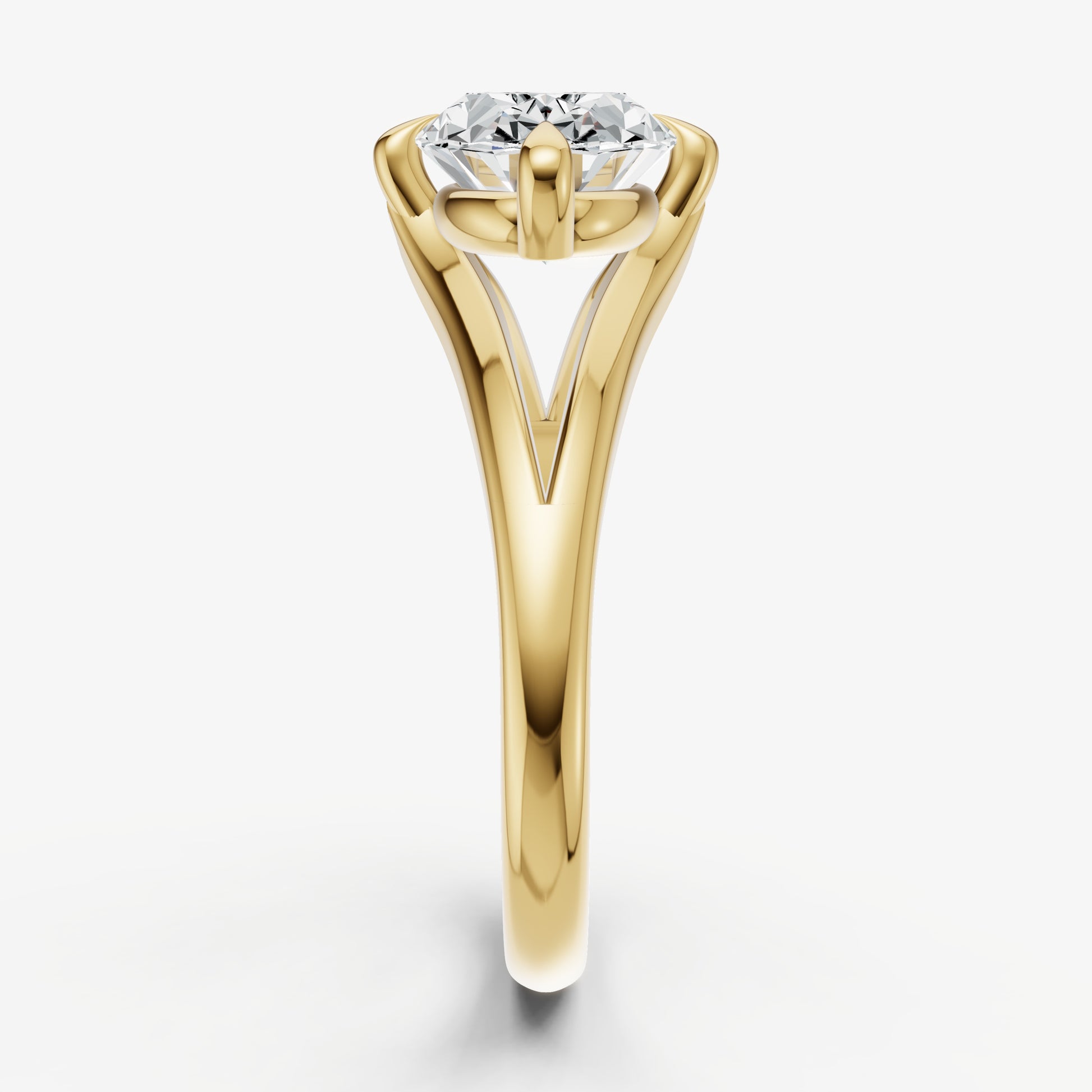 Oval Split Band Engagement Ring
