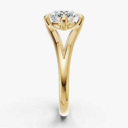 Oval Split Band Engagement Ring