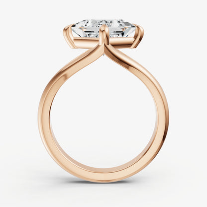Princess Split Band Engagement Ring