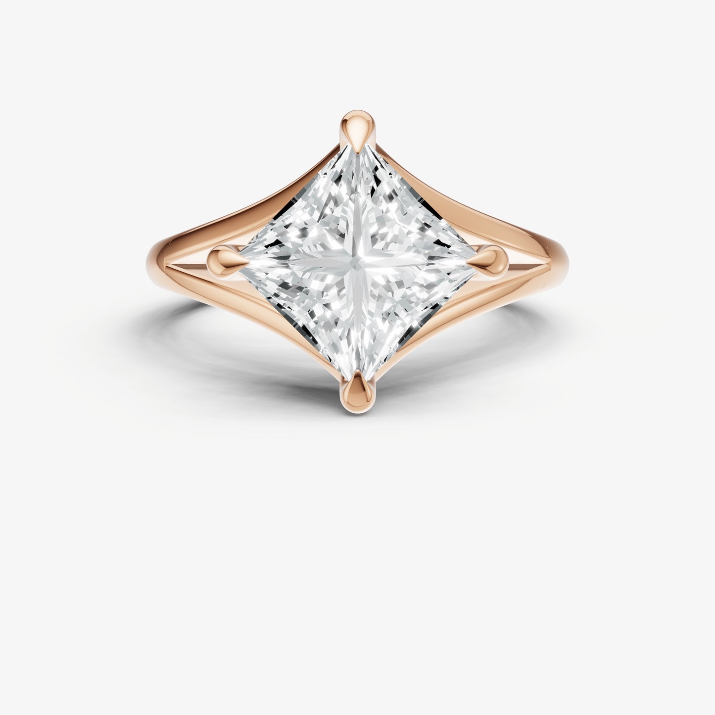 Princess Split Band Engagement Ring