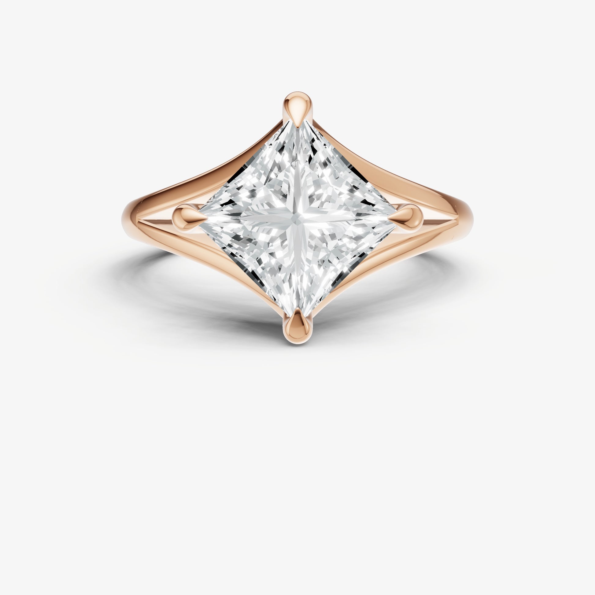 Princess Split Band Engagement Ring
