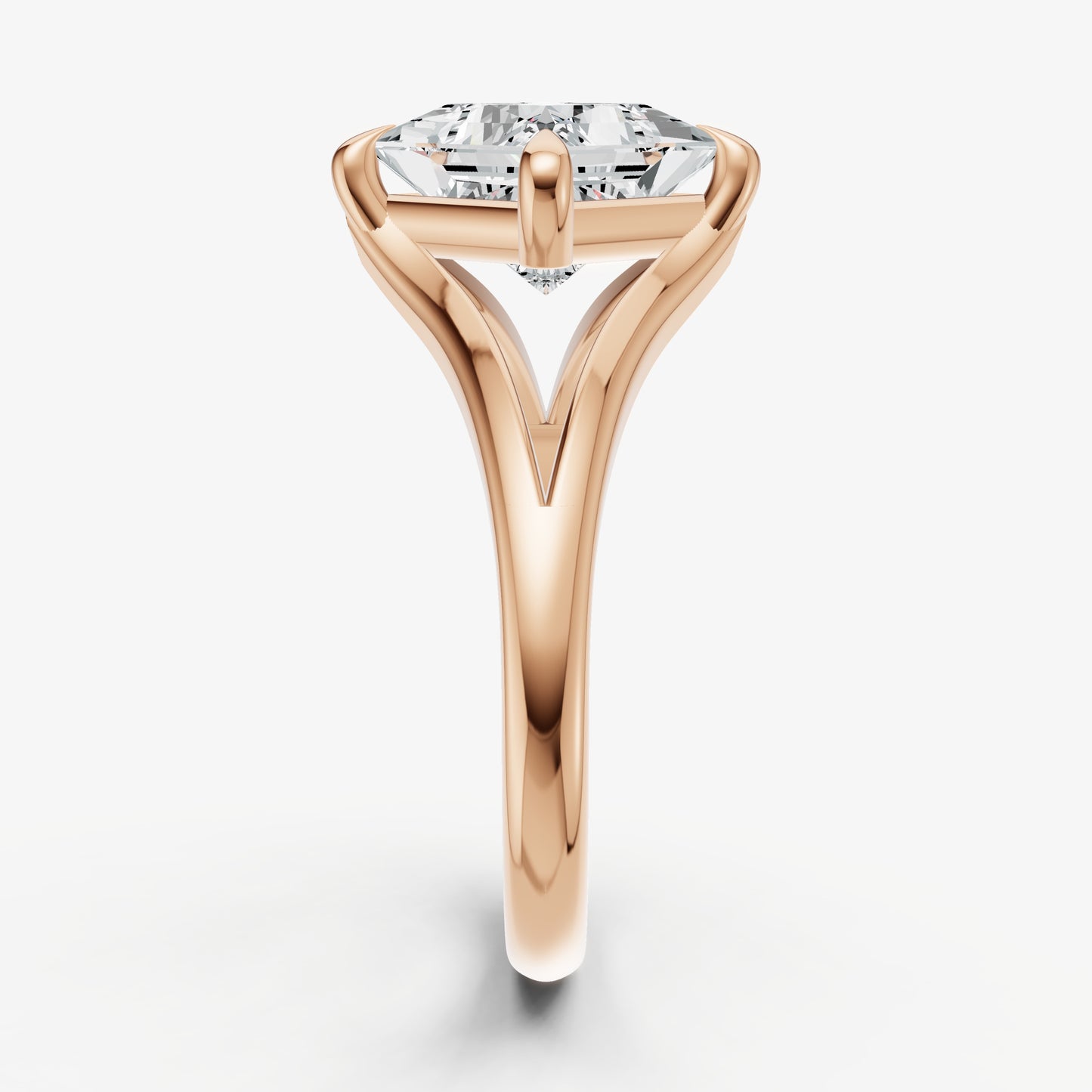 Princess Split Band Engagement Ring