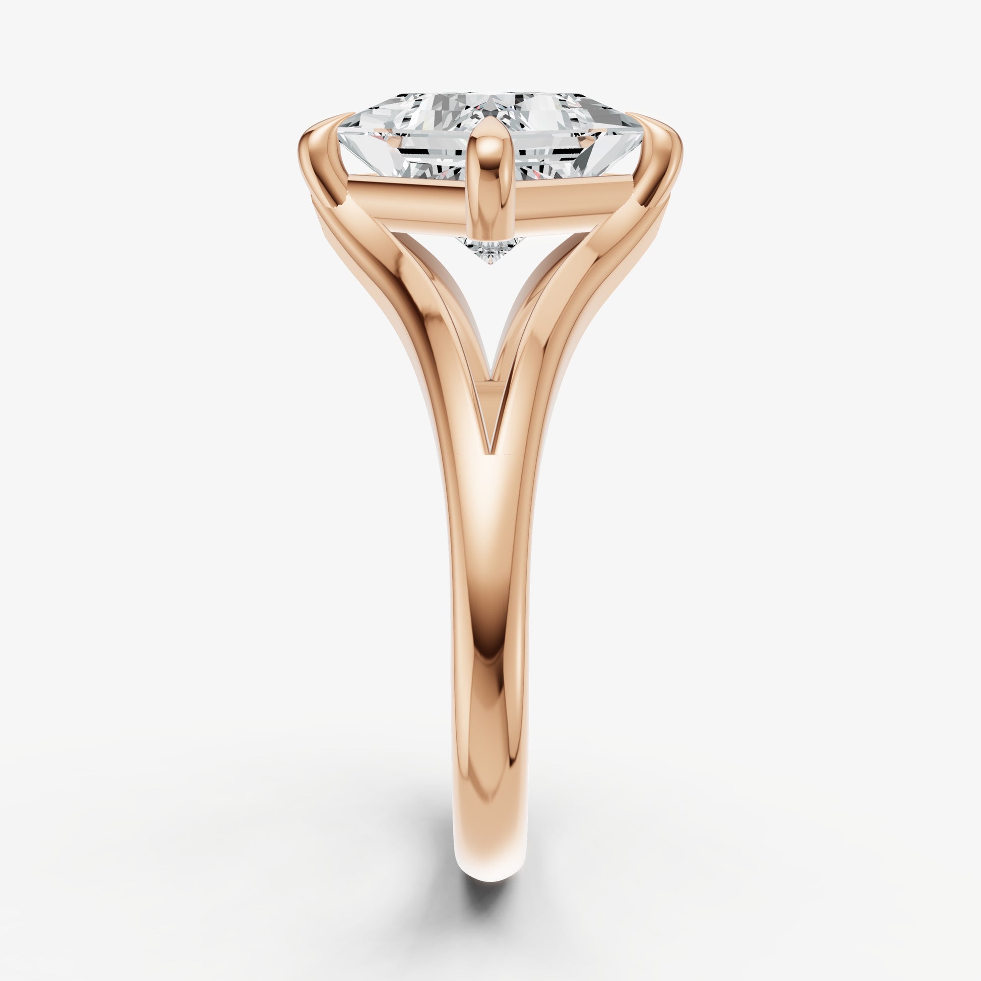 Princess Split Band Engagement Ring