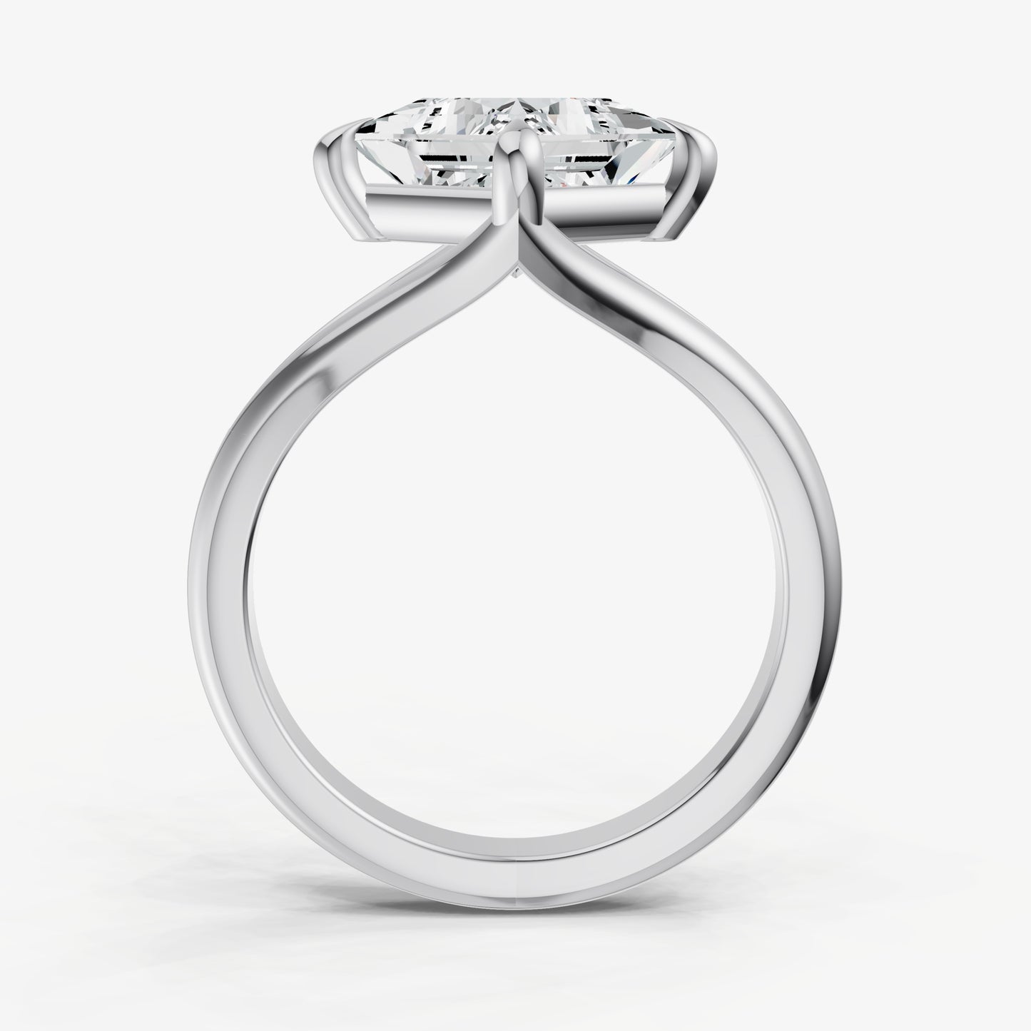 Princess Split Band Engagement Ring