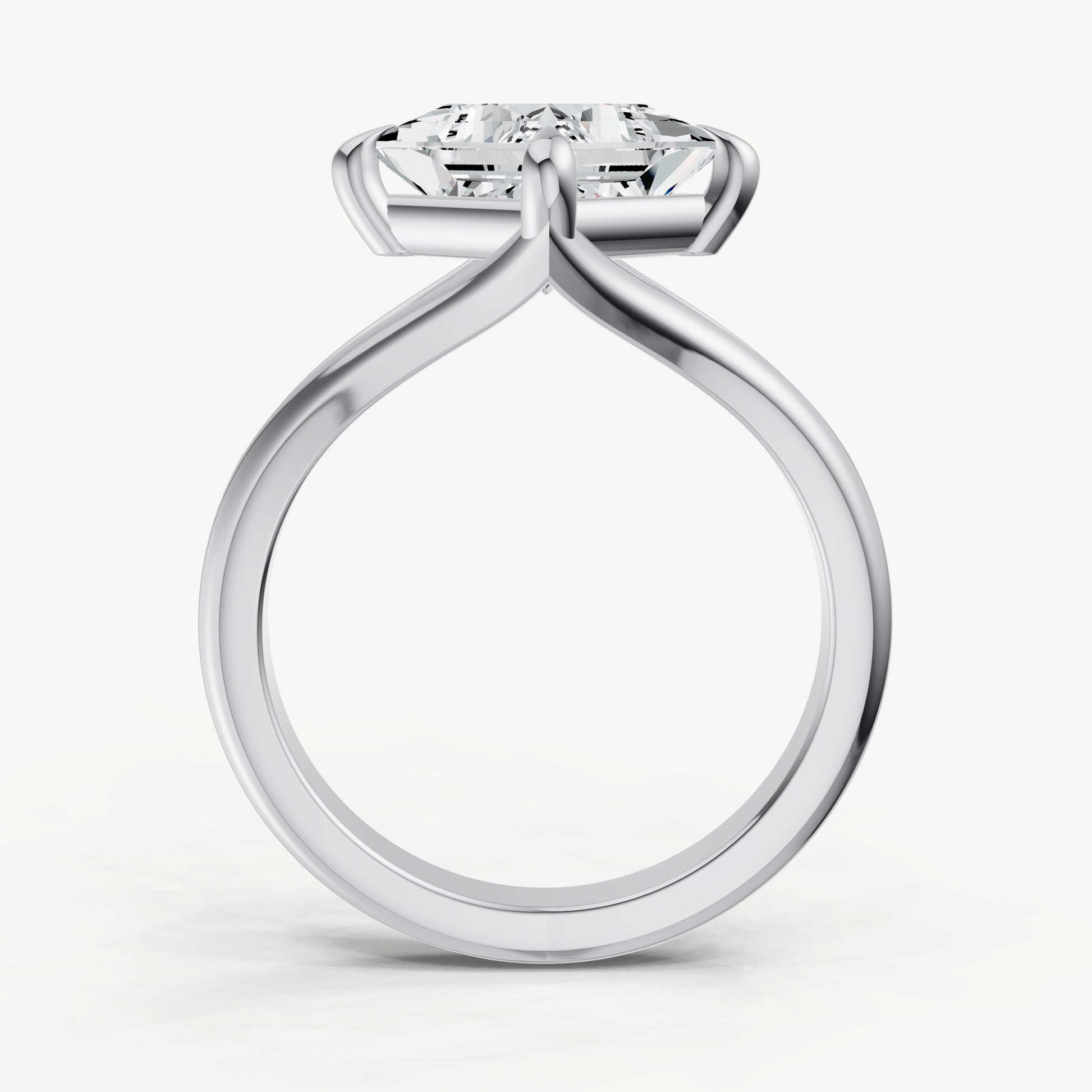 Princess Split Band Engagement Ring