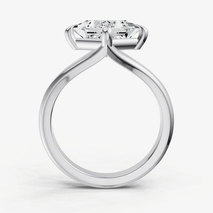 Princess Split Band Engagement Ring
