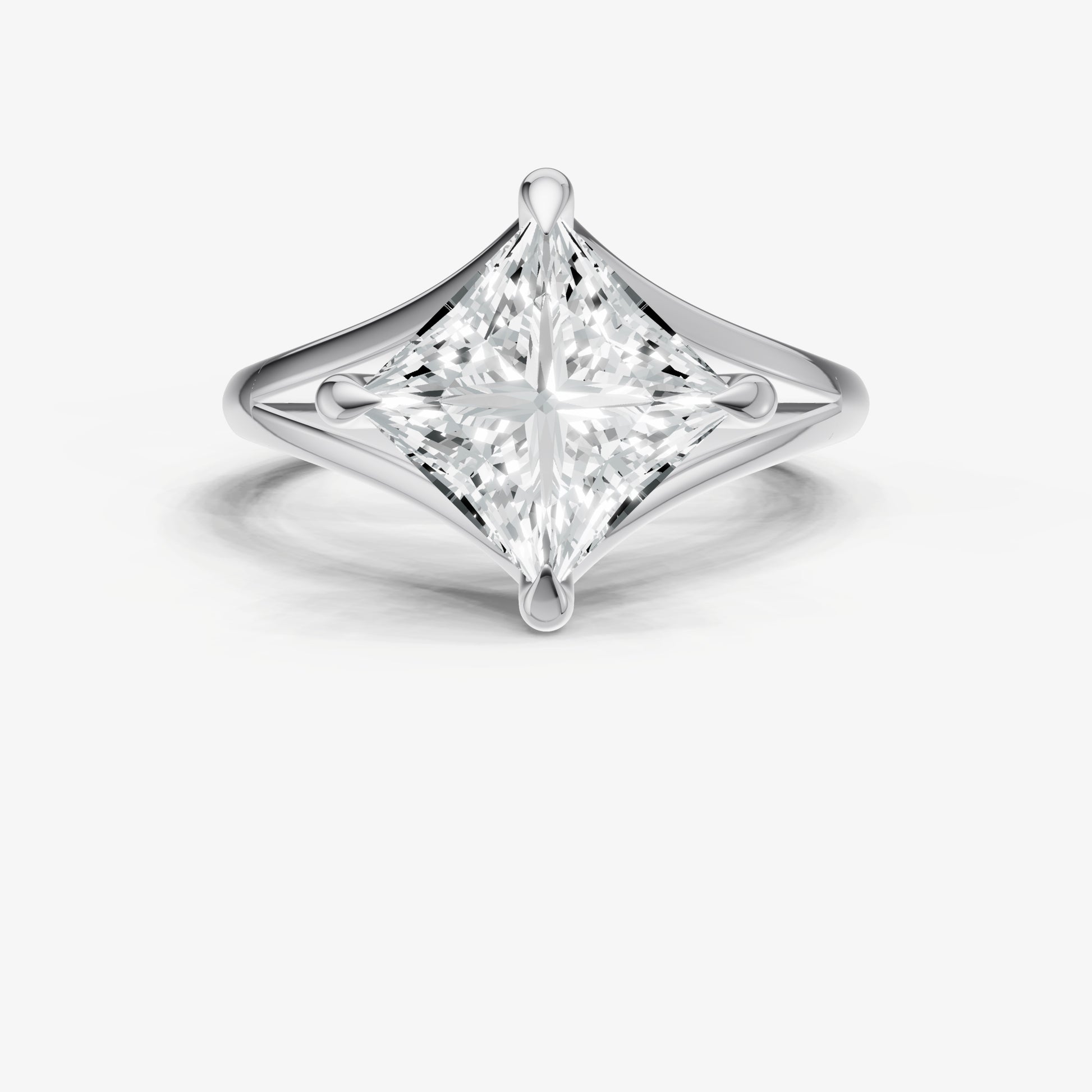 Princess Split Band Engagement Ring