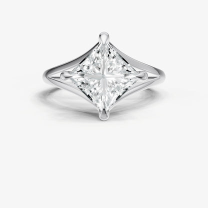Princess Split Band Engagement Ring