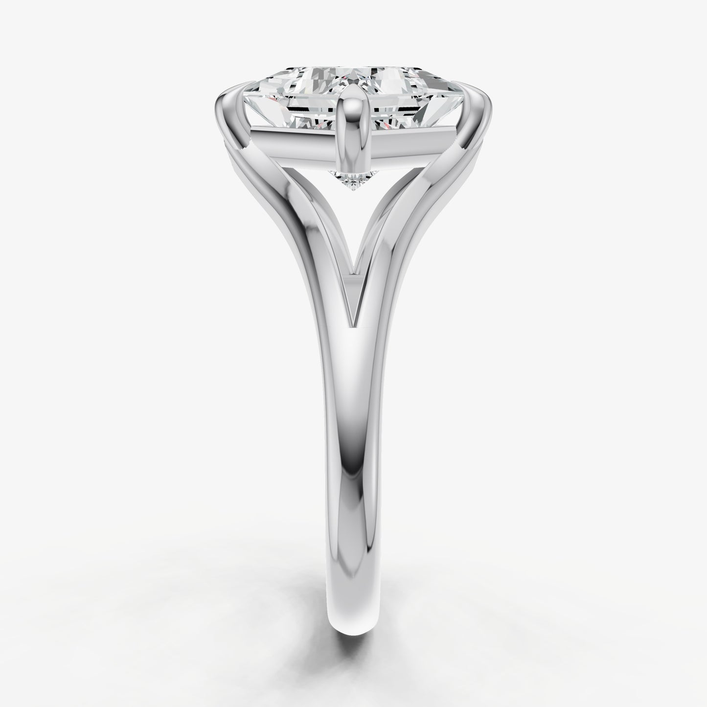 Princess Split Band Engagement Ring