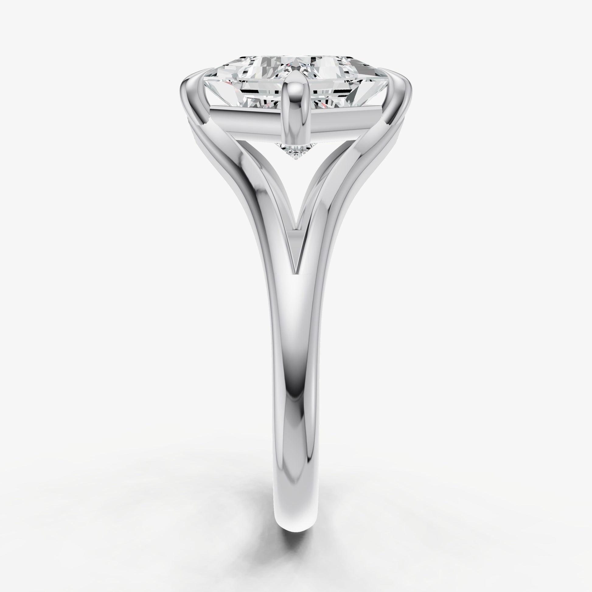 Princess Split Band Engagement Ring