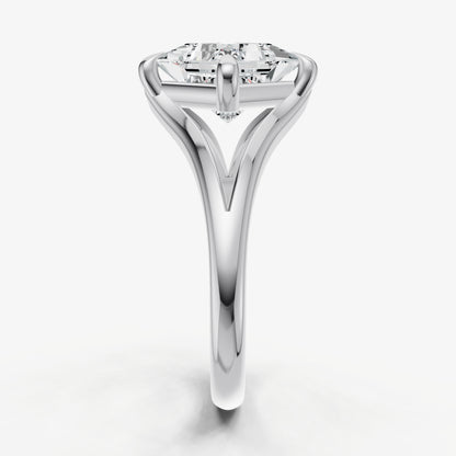 Princess Split Band Engagement Ring