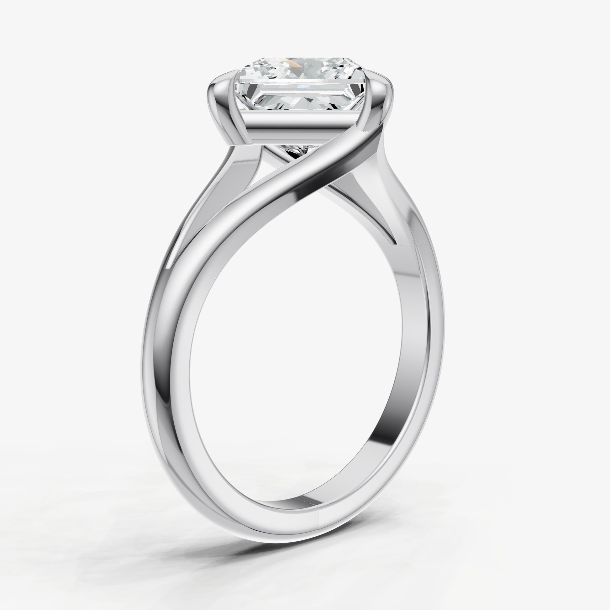 Princess Split Band Engagement Ring