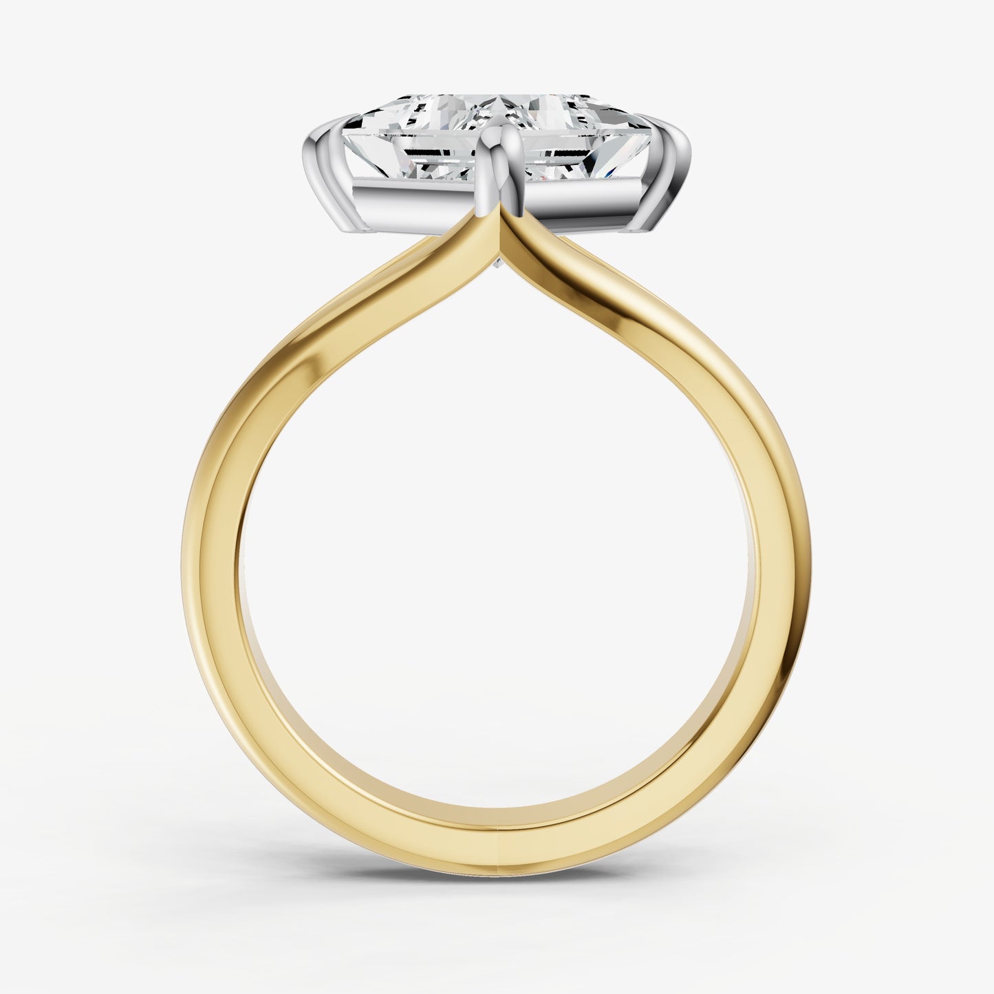 Princess Split Band Engagement Ring