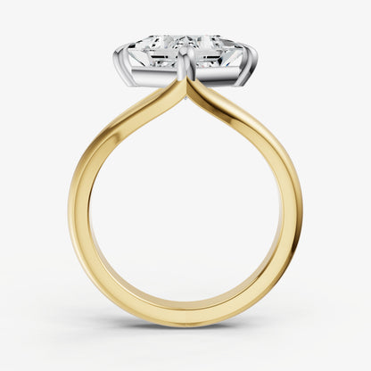 Princess Split Band Engagement Ring