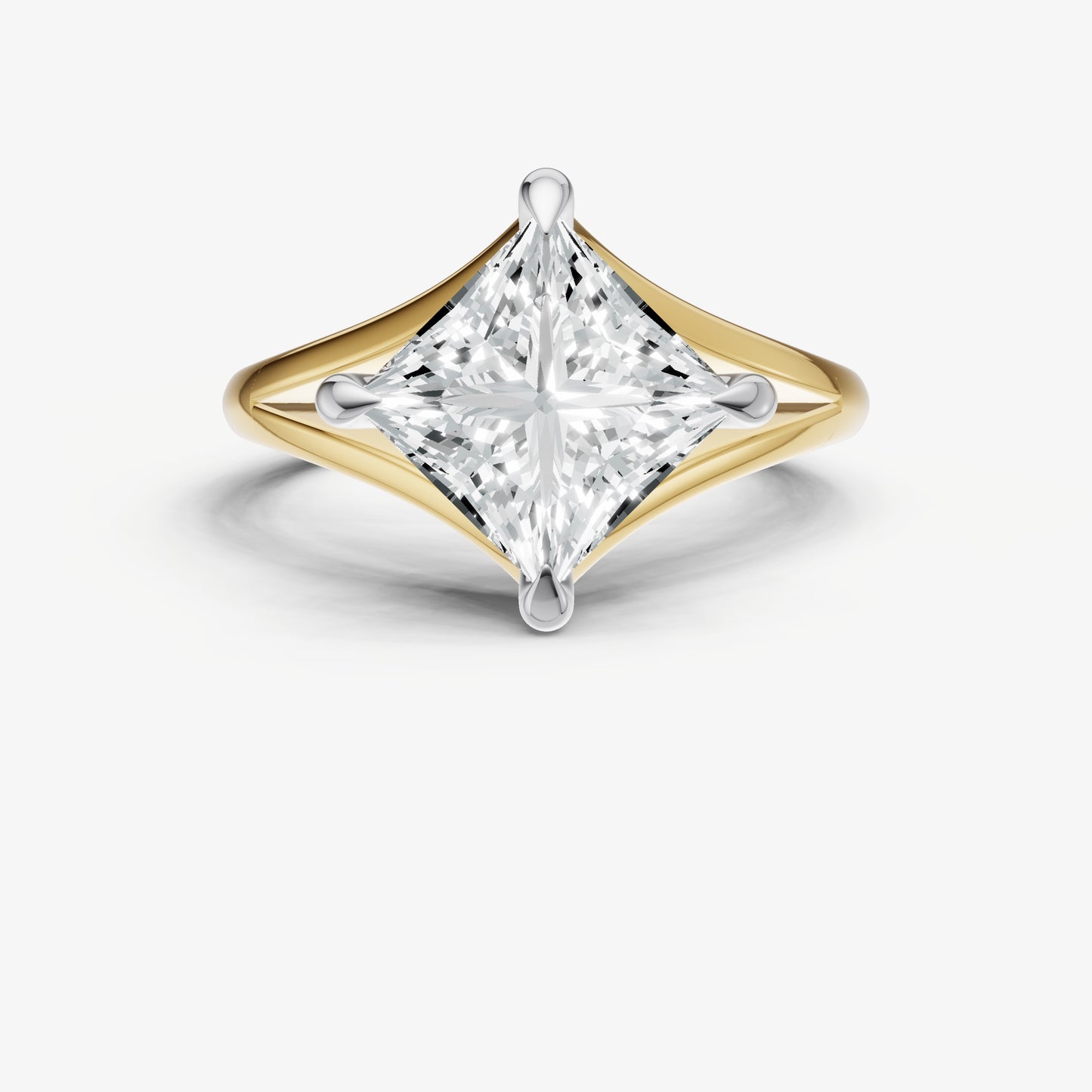 Princess Split Band Engagement Ring