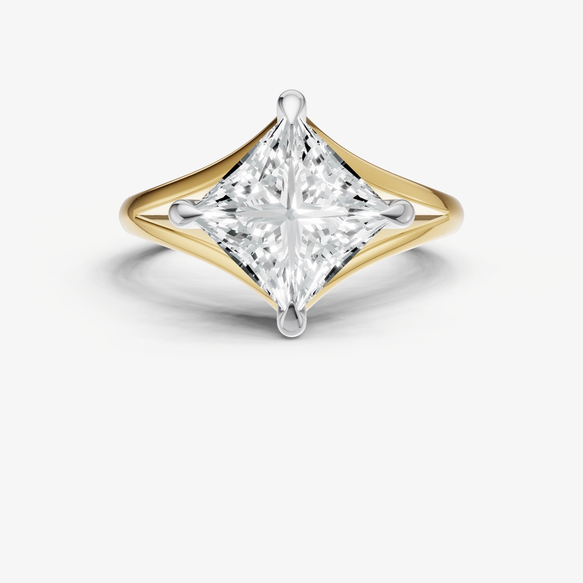 Princess Split Band Engagement Ring