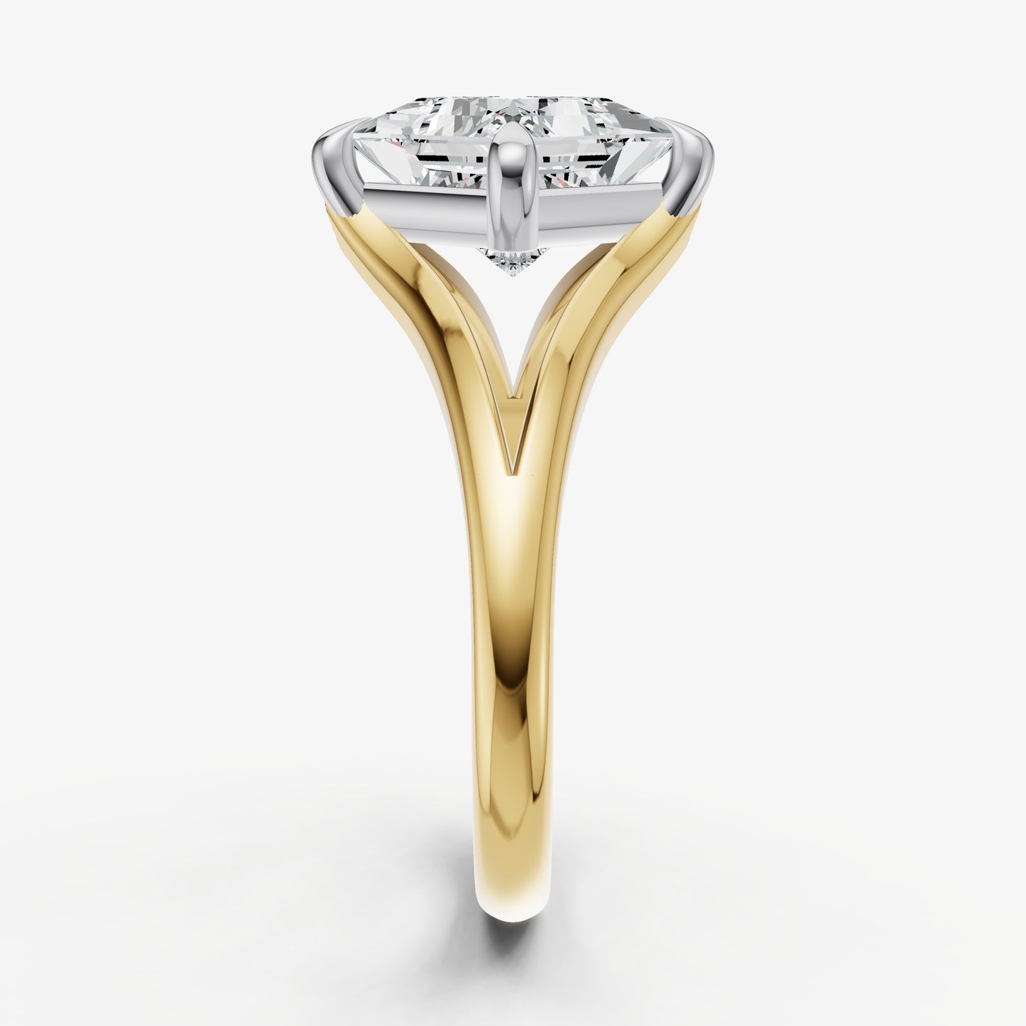 Princess Split Band Engagement Ring