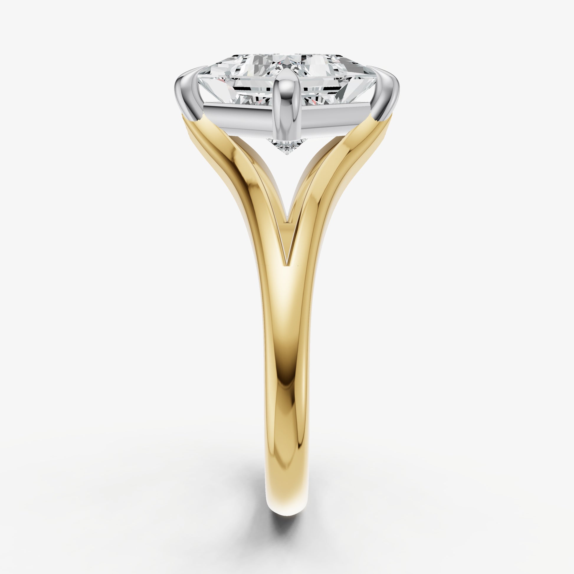Princess Split Band Engagement Ring