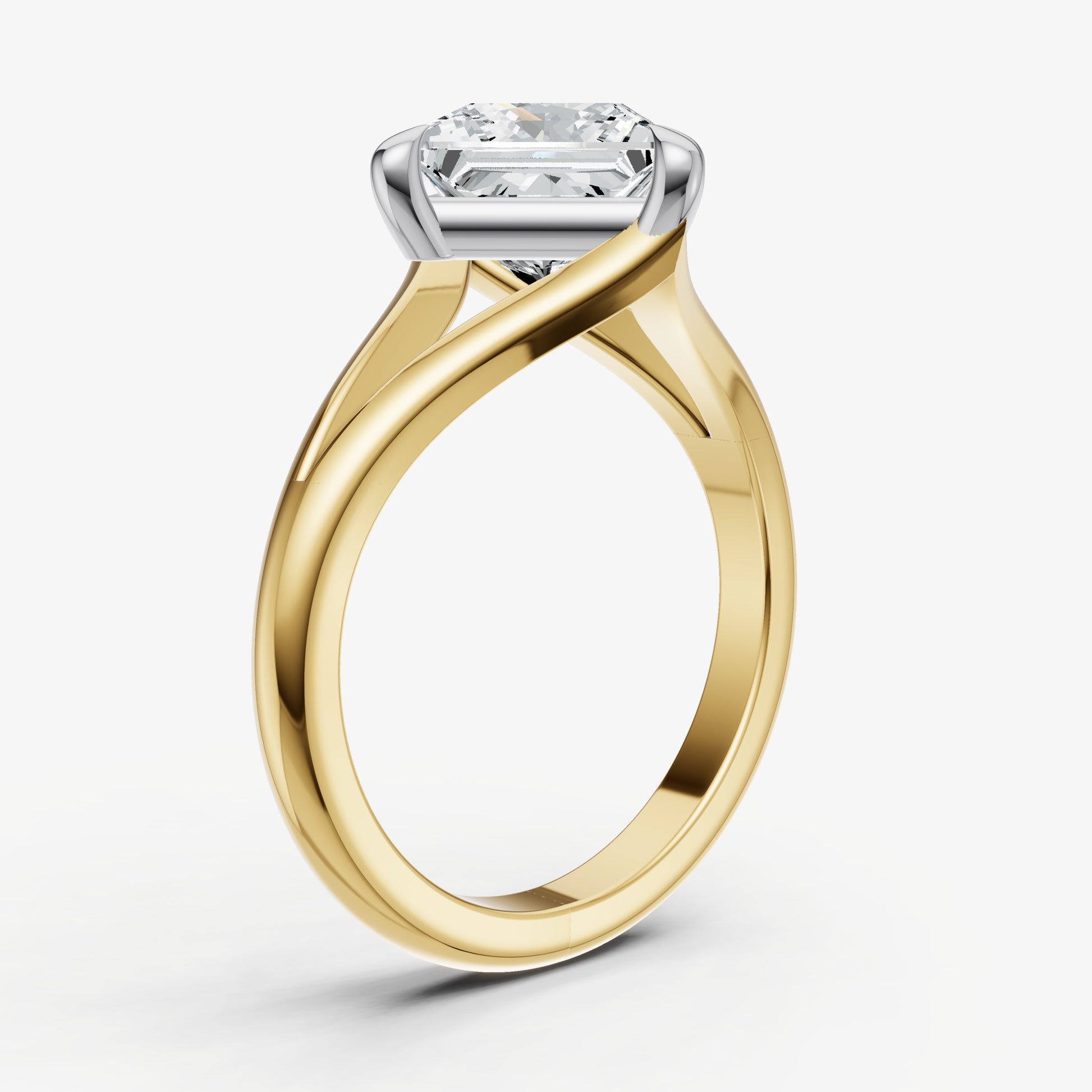 Princess Split Band Engagement Ring