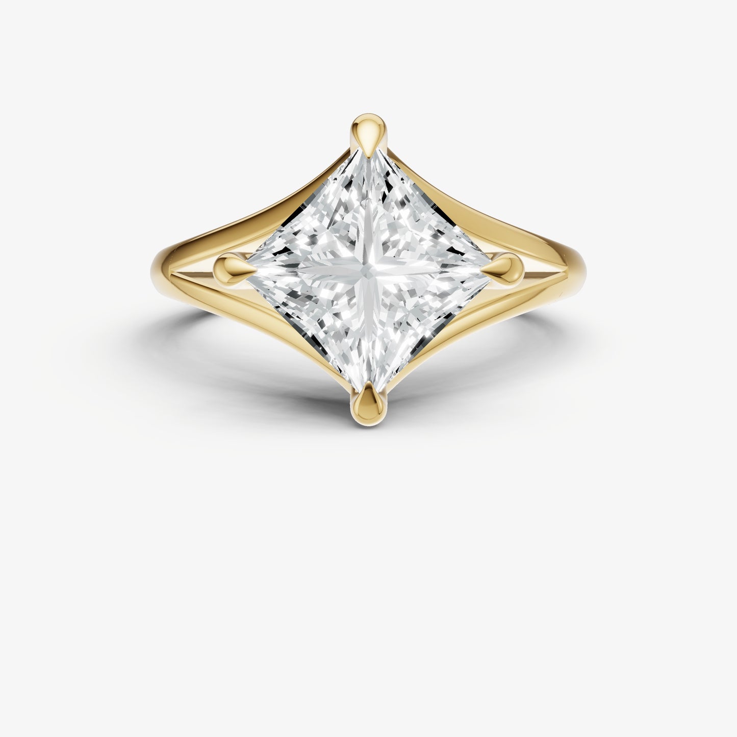 Princess Split Band Engagement Ring
