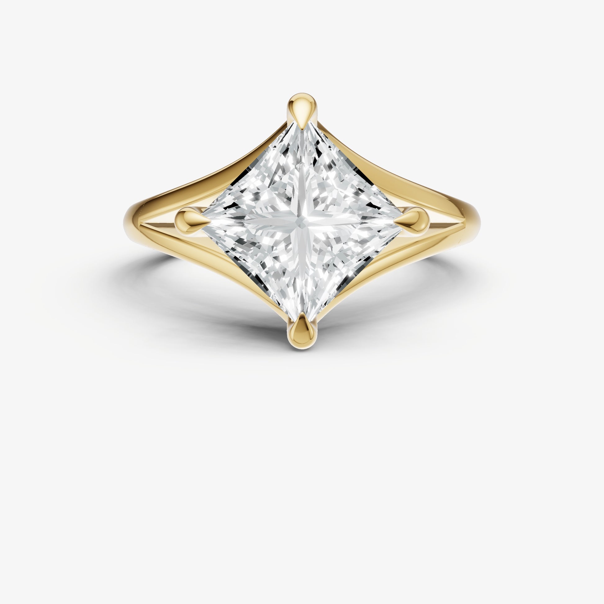 Princess Split Band Engagement Ring