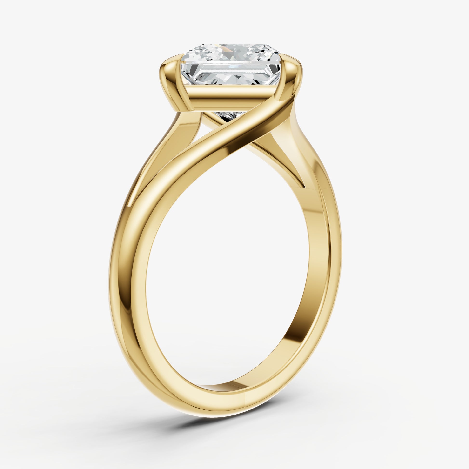 Princess Split Band Engagement Ring