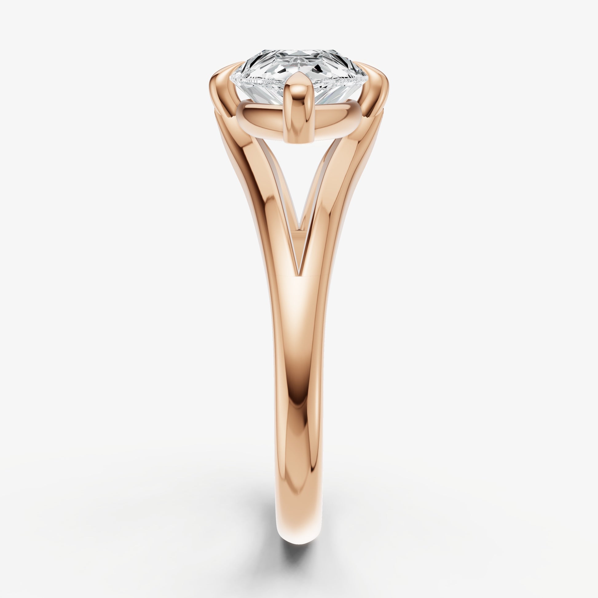 Pear Split Band Engagement Ring