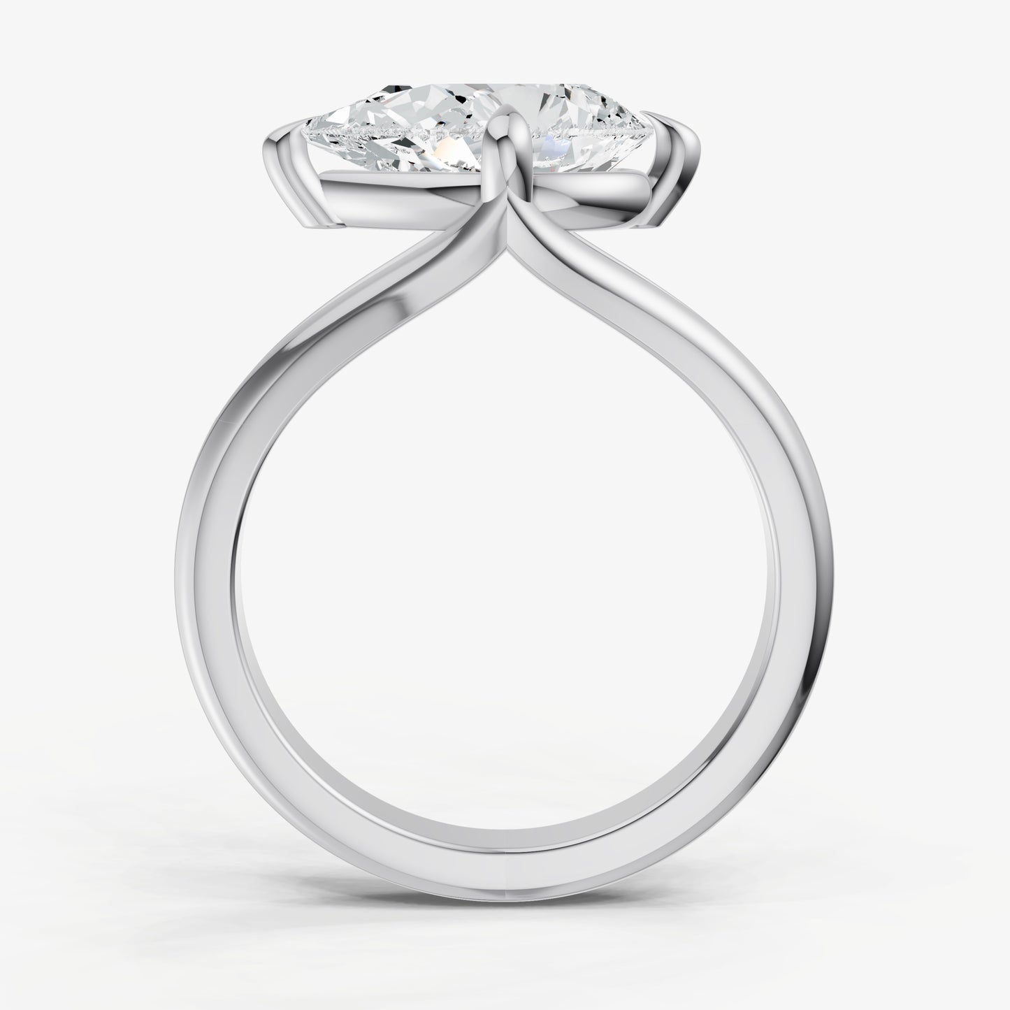 Pear Split Band Engagement Ring